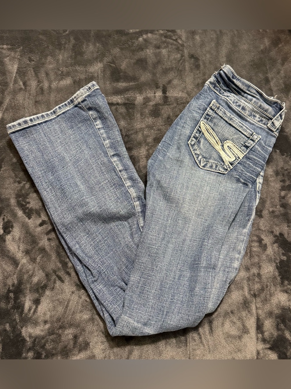 Stetson Medium Blue Bootcut Jeans with Embroidered Back Pocket